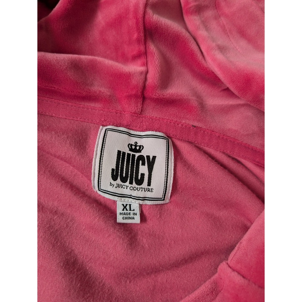 Juicy by Juicy Couture Hot Pink Velour Tracksuit Hoodie Joggers Set XL - Picture 7 of 7